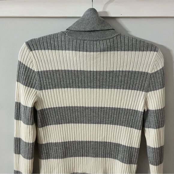 Talbots Turtleneck Sweater - Size Small - Gray & White Striped - Picture 8 of 10